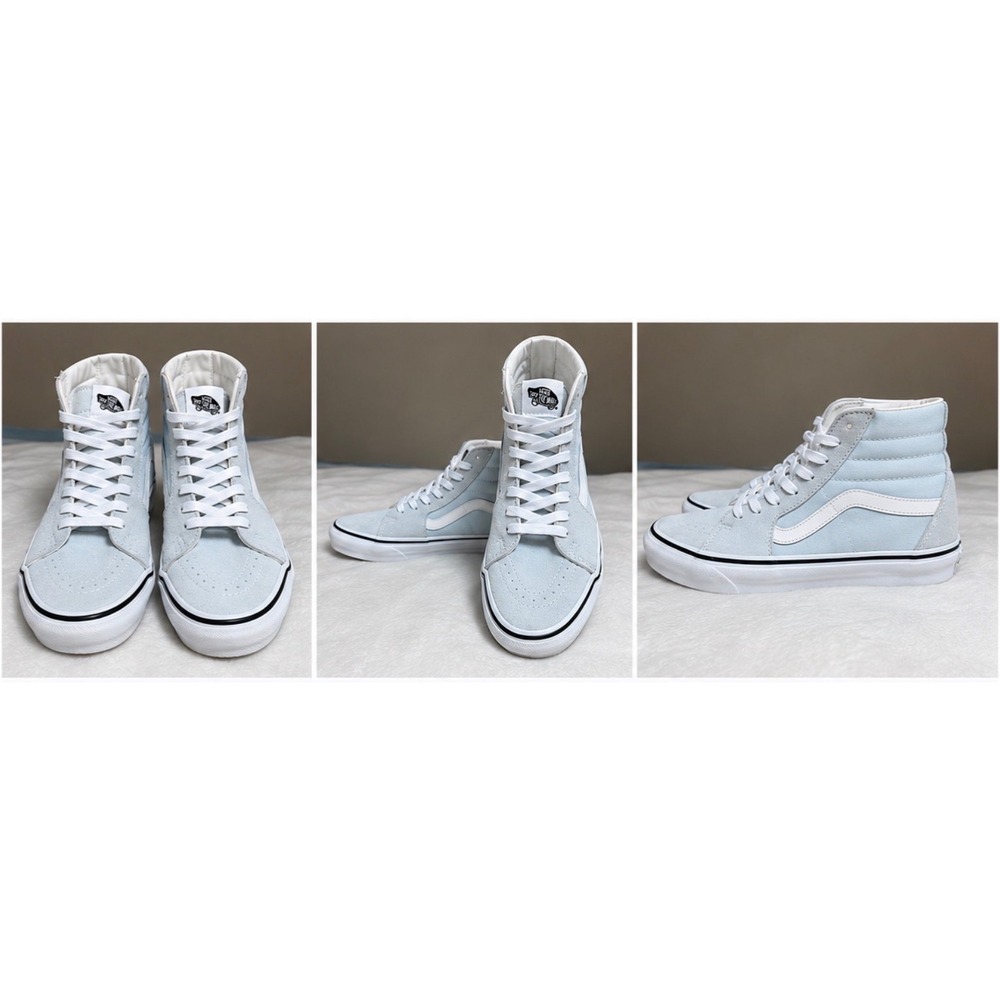 Vans Sk8-Hi Light Blue Suede Canvas High Top Sneakers Men 6 Women 7.5